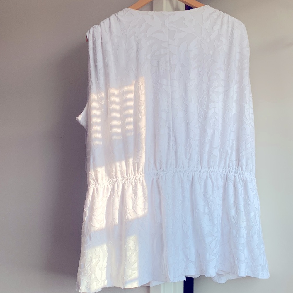 Lane Bryant Textured double layered Peplum blouse ties on shoulders .. Sz 18/20 - Picture 9 of 10